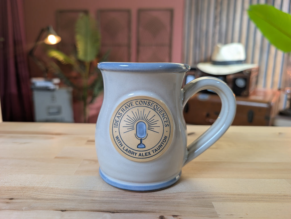 Ideas Have Consequences Light Blue Mug