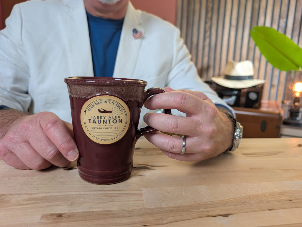 Your Man in the Field Maroon Coffee Mug