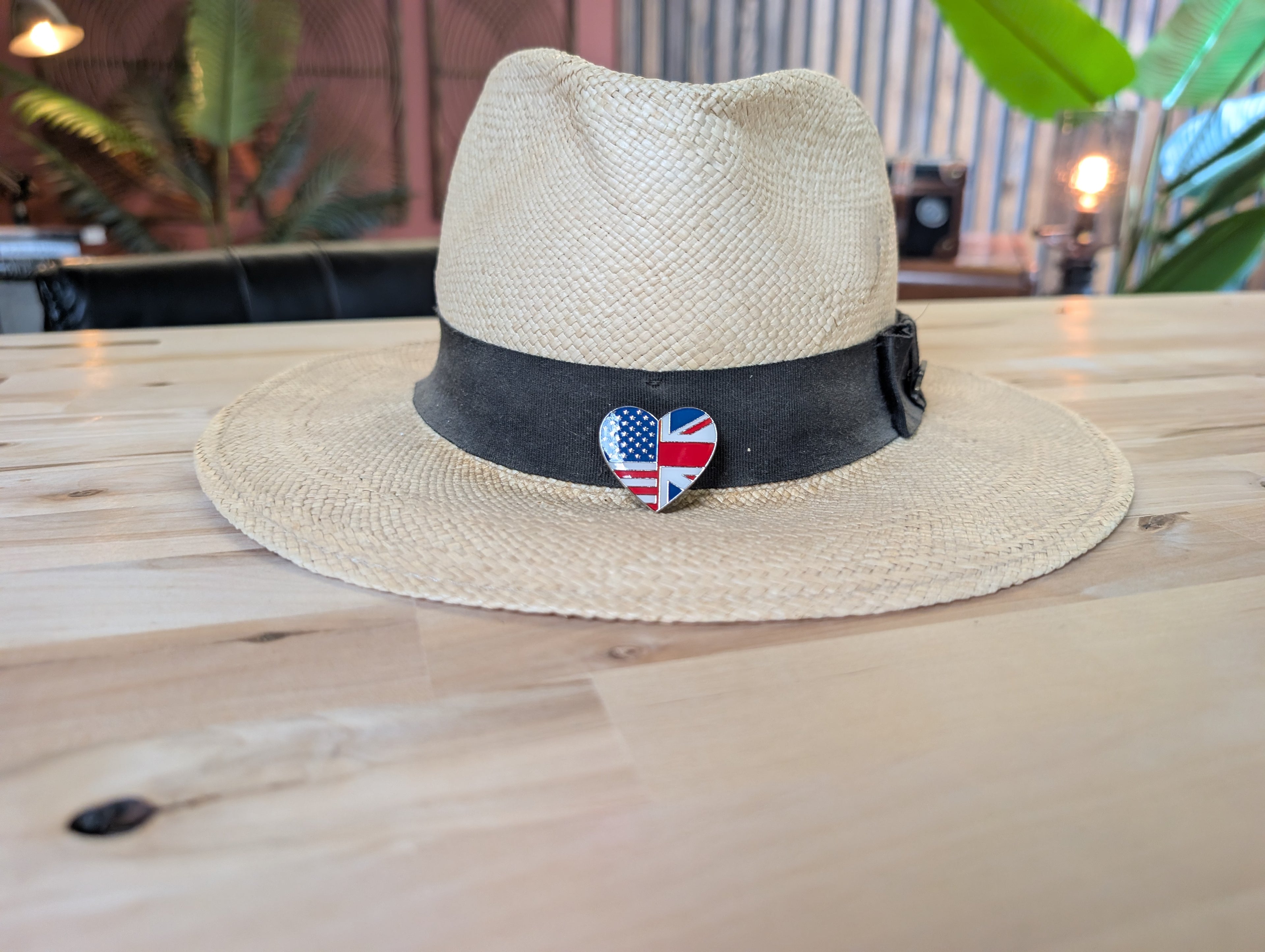 American Flag/Union Jack Heart Shaped Lapel Pin