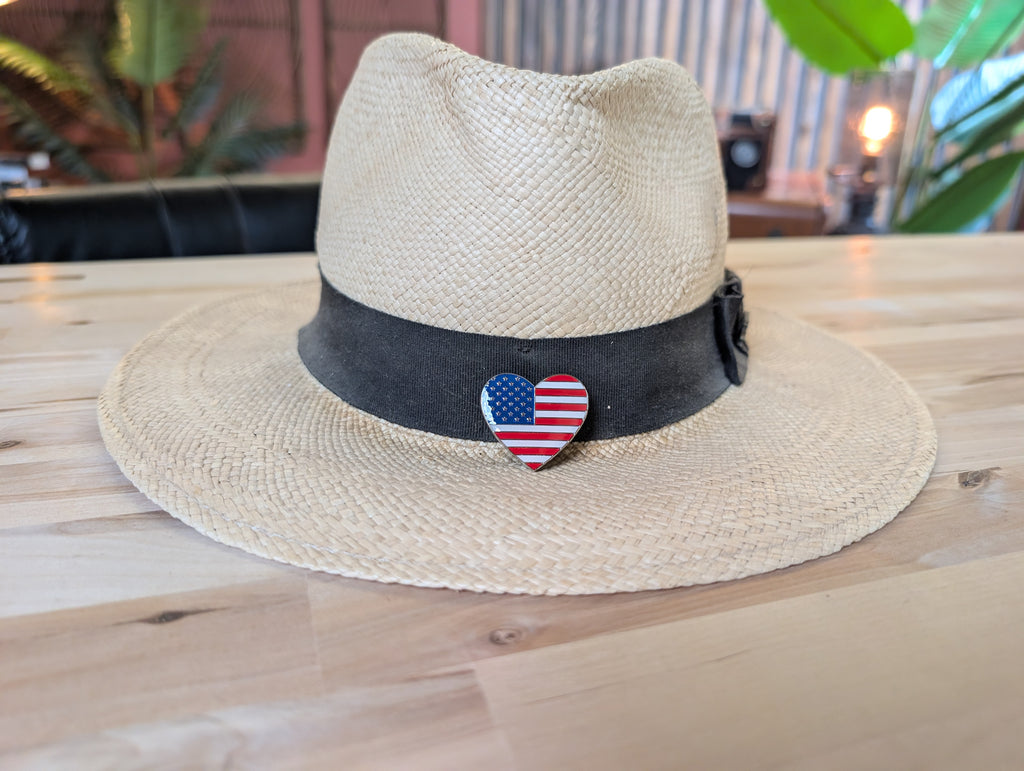 American Flag Heart Shaped Lapel Pin
